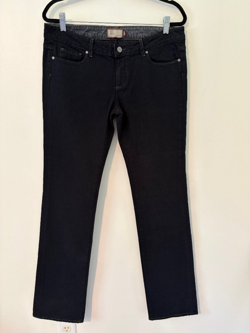 Paige Black “Blue Heights” Straight Leg Jeans Women’s Size 32